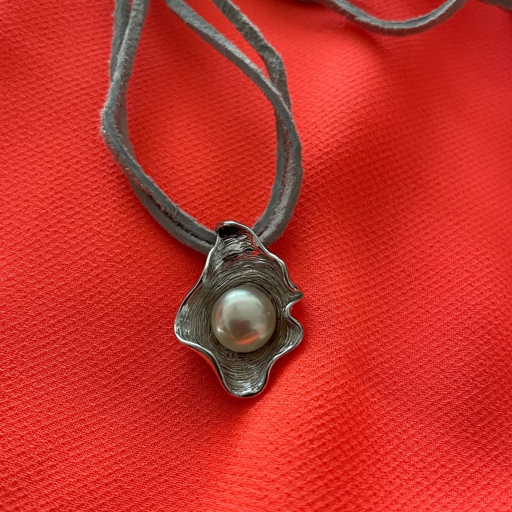 Sterling Shell and Pearl Necklace